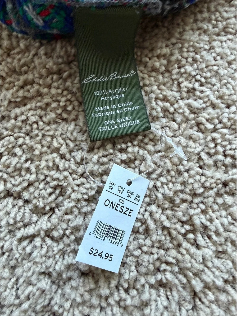 NWT Eddie Bauer beanie knit heat multicolor Nordic pattern